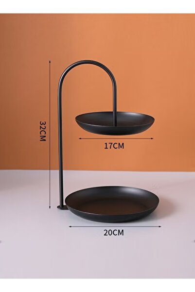 Generic 2-Tier Tray Candy Tray Candy Buffet Plate Desserts Serving Tray Nut Tray Organizer Tower 20x20x32cm