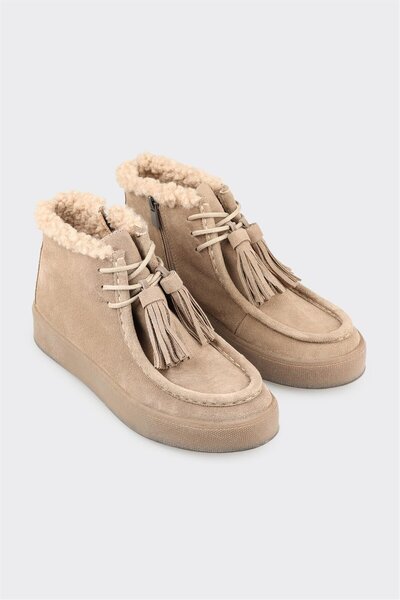 Elle Shoes Vizon Deri Kadın Günlük Spor Bot