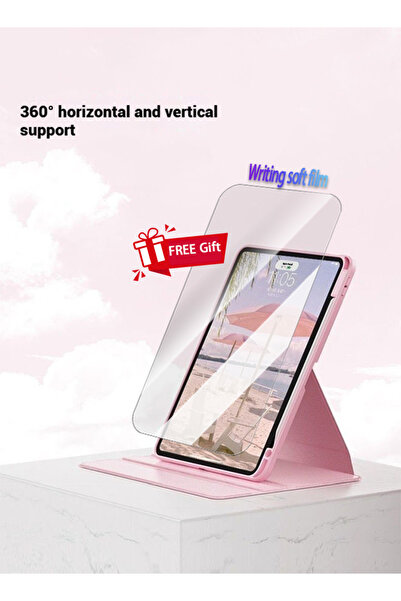 yaqeen Redmi Pad Se 11-Inch Tablet 360° Rotating Protective Cover With Pen Slot Transparent Tpu Protective