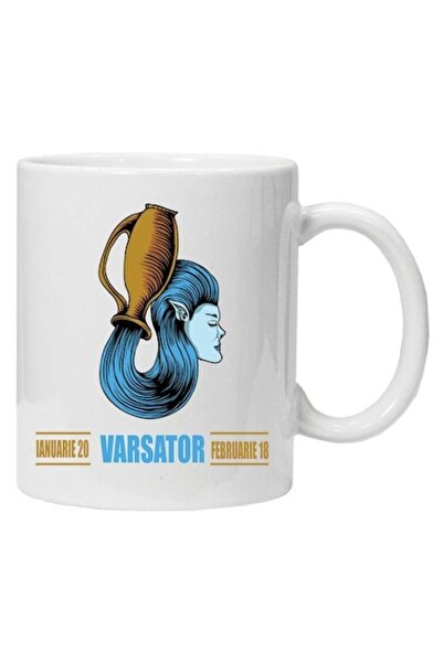 CRD PRINT Cană personalizată cu zodia „Vărsător”, CRD PRINT, 330ml, albă