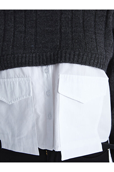 LC Waikiki Anthracite Half Turtleneck Women's Knitwear Sweater