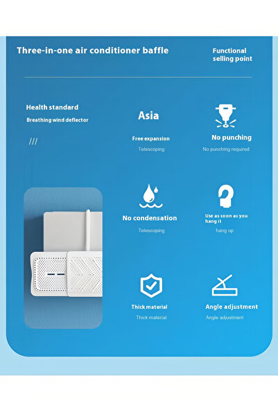 Generic 3 In 1 Adjustable Air Conditioner Deflector, Air Conditioning Anti-Direct Blowing Baffle Windshield