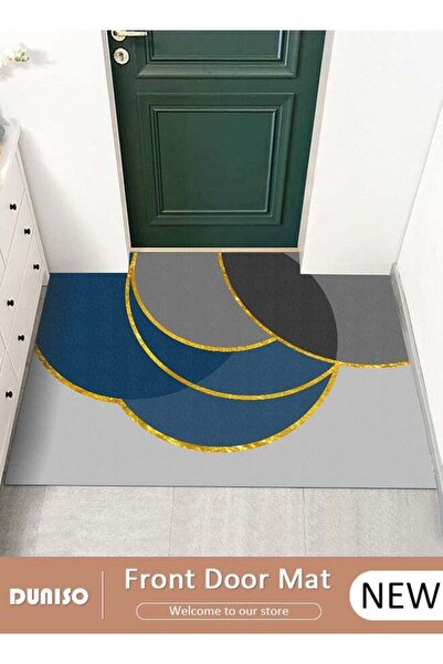 DOMEET Diatom Mud Front Door Mat, 60 * 90 cm Non-slip Natural Rubber Door Mat, Mud Scraper Welcome Mat, Eas