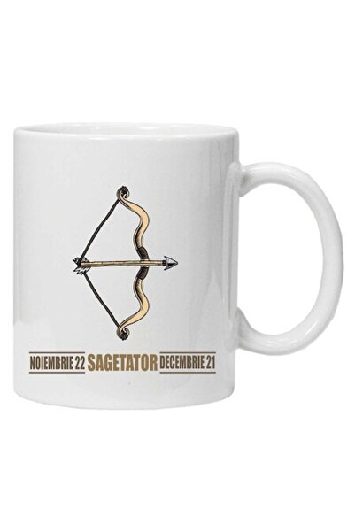 CRD PRINT Cană personalizată cu zodia „Săgetător” 330 ml, albă