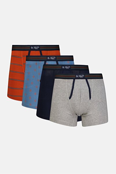 Original Penguin Men 4 Pieces Brand Logo Boxer Briefs, Multicolor