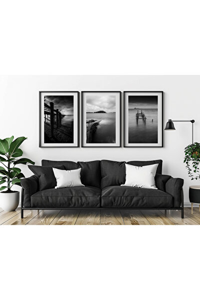 bestablo Set de pictură decorativă pe lemn cu cadru de 3 bucăți, decor pentru...