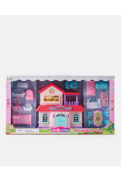 REDTAG مجموعة ألعاب منزل فيلا جميل باللون الوردي للبنات