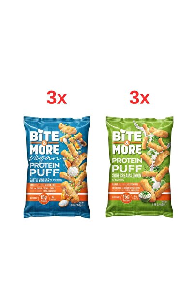 bite & more Yeni Vegan Protein Puff Tanışma Paketi (50g x 6 Adet)