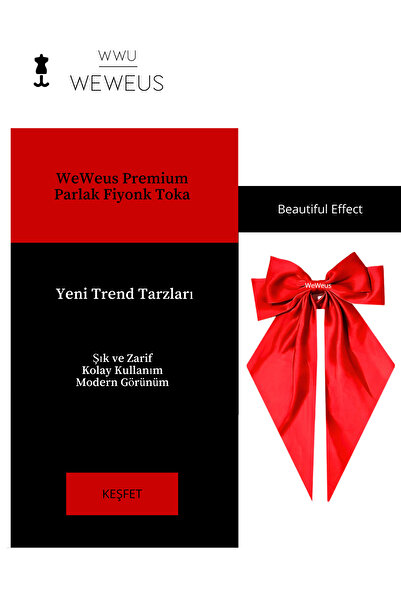 Weweus Women's Red Shiny Bow Ribbon Long Luxury Buckle