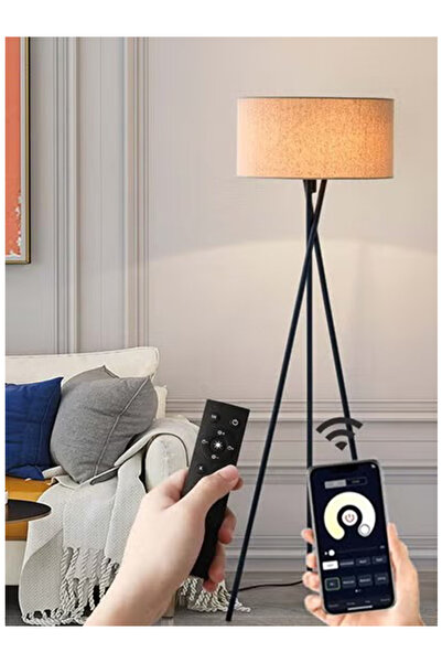 Tiokkss مصباح أرضي LED طويل القامة لغرفة المعيشة مع جهاز تحكم عن بعد وتحكم عب...