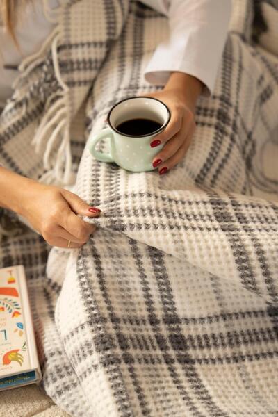 Menderes Home La Notte Single Blanket Cream Gray