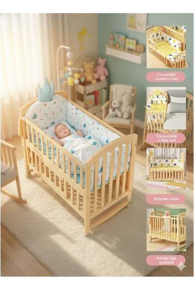 My Baby سرير أطفال قابل للتحويل 7 في 1 من مابيبي (122 × 70 × 100 سم)