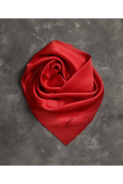 Aker Plain Stonewashed Silk Crepe Satin Scarf 90X90