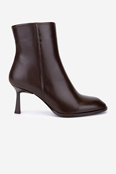 Valmenti Kadın Hakiki Deri Kahverengi Topuklu Bot