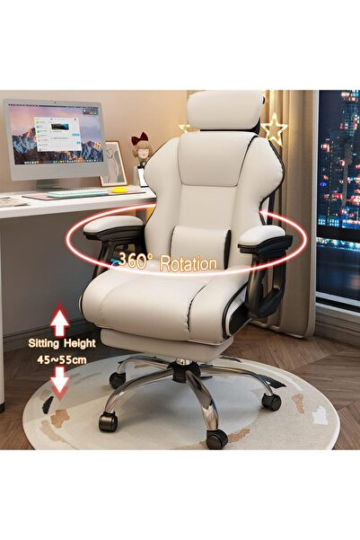 Yelajoy Computer Office Desk Chair Gaming Chair with Footrest Pu Leather High...