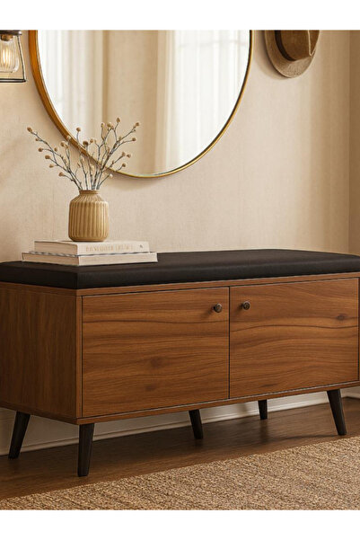 BEC60 Modern mid-century design bench and storage entrance