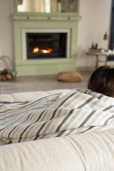 Menderes Home Cotton Collection Tv Blanket Gray