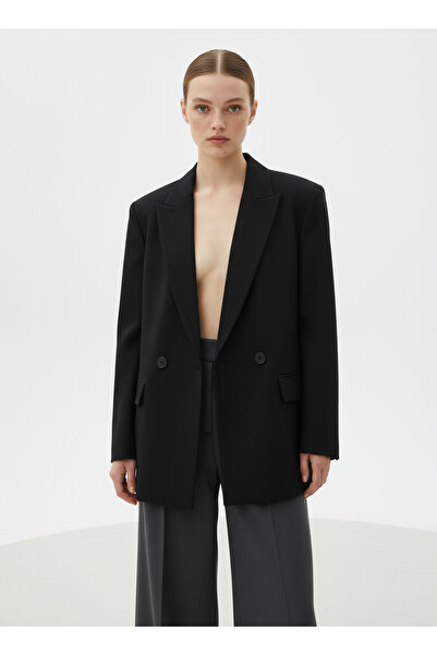 M2K STORE KADIN ERKEK YAKA CEP KAPAKLI VATKALI OVERSIZE BLAZER CEKET