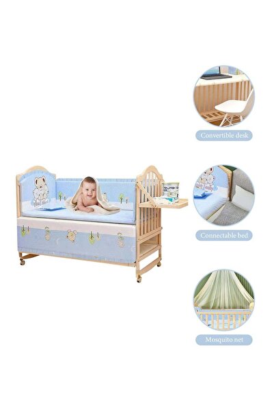 My Baby سرير أطفال قابل للتحويل إلى سرير 7 في 1 من مابيبي، مع أريكة ومكتب للأ...