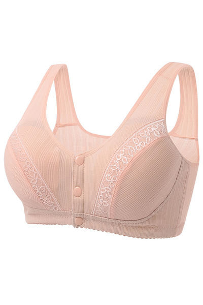 FridayIn Sweet V-neck Solid color Buttons No steel ring Strapless sleeve Bras