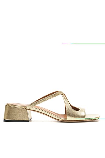 Sofia Baldi Yelev gold genuine leather women's high heel slipper