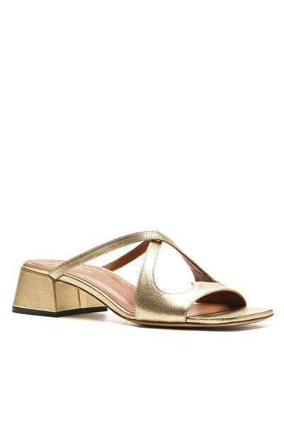 Sofia Baldi Yelev gold genuine leather women's high heel slipper