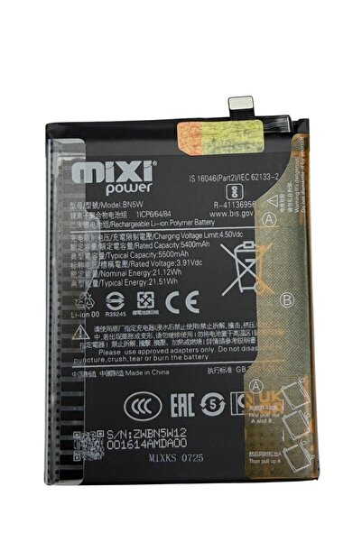 mixipower Xiaomi Redmi Note 14 Pro Uyumlu Tam Kapasite Batarya TR Garantili