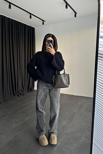 ThisBest Yumoş Bearded Yarn Wide Sleeve Detailed Knitwear Sweater-Trend