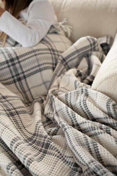 Menderes Home La Notte Single Blanket Cream Gray