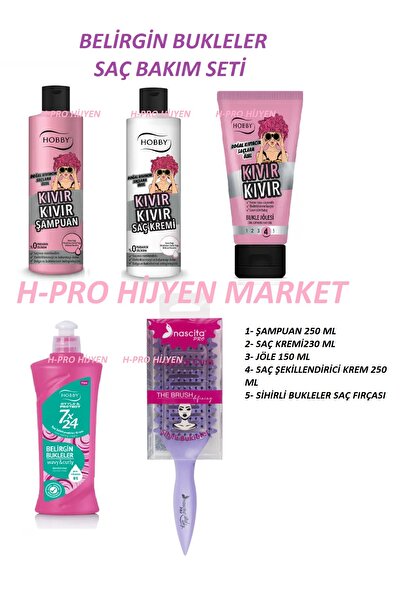 Hobby KIVIRCIK SAÇLARA ÖZEL SAÇ BAKIM SETİ,ŞAMPUAN,SAÇ KREMİ,SAÇ ŞEKİLLENDİRİCİ KREM,JÖLE, SAÇ FIRÇASI