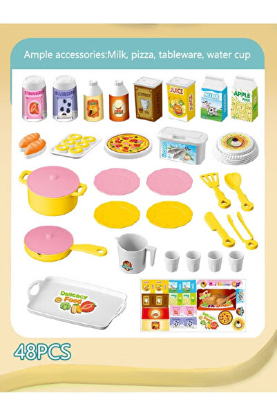 Generic 48-piece Mini Kitchen Set, Educational Interactive Hands-On Training, Gift for Boys and Girls Age 3