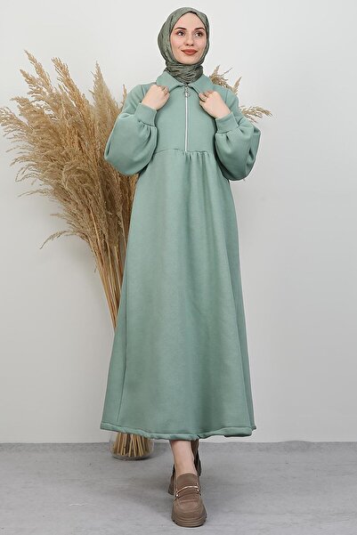 GİYZAMİLA Φόρεμα με φερμουάρ İlayda Mint