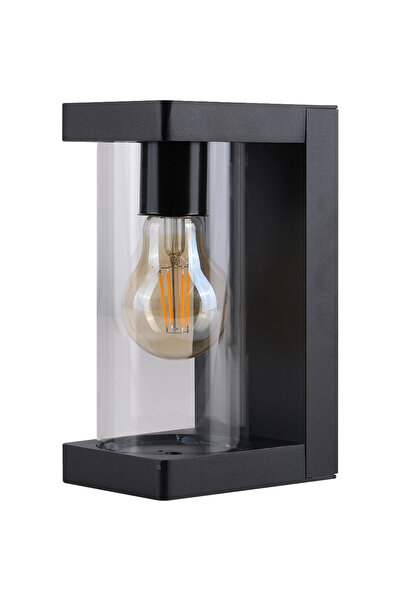 HAMER فانوس جداري خارجي مربع اسود زجاج عسلي E27