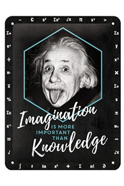 Nostalgic Art Placa metalica 15x20 Einstein - Imagination & Know