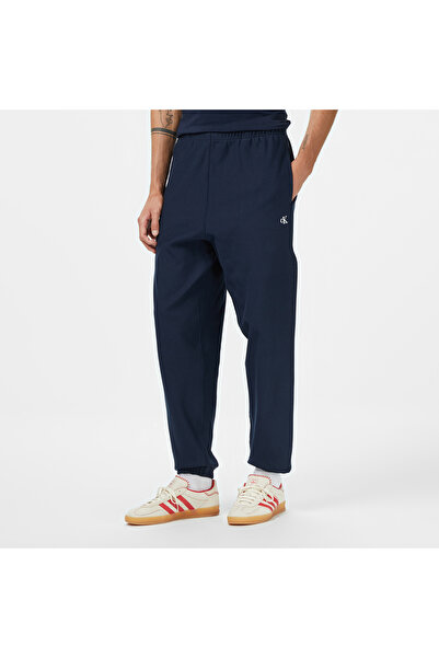 Calvin Klein Premium Terry Monogram Jogger Erkek Mavi Eşofman Altı