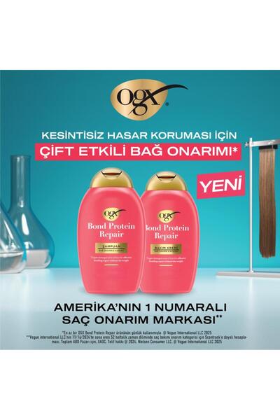 OGX Bond Protein Repair Şampuan 385 ml + Bond Protein Repair Bakım Kremi 385 ml
