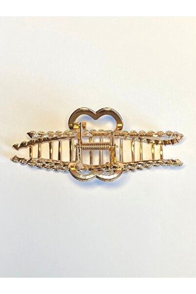 cityvision Stone Detailed Gold Bow Shaped 11 cm Hair Clip – Elegant and Sparkling Design