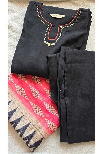 THUGFIT BLACK SALWAR SUIT WITH RUSSIAN SILK DUPETA