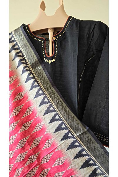 THUGFIT BLACK SALWAR SUIT WITH RUSSIAN SILK DUPETA