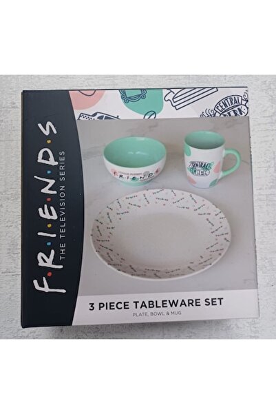 Pyramid 3-piece dinner set - Friends, engraved mug, bowl and plate