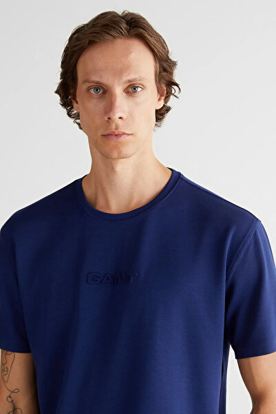 Gant Tricou pentru bărbați, albastru, cu decolteu în formă de C tricou