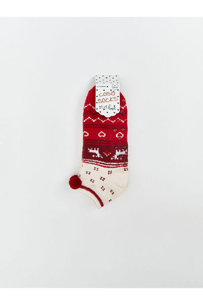 LC Waikiki Ozmarka New Season Christmas Themed Women's Non-Slip Sole Home Socks 2-Piece Set