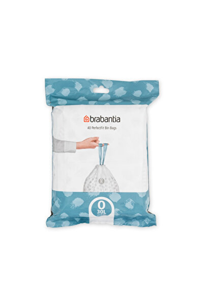 Brabantia PerfectFit FlatBack+/Bo 1006073 bin liners, Size O, 30 l, 40 pieces, White