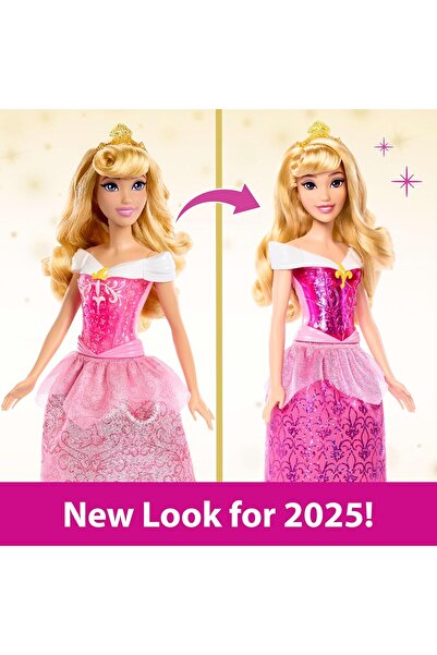 mattel Disney Princess Aurora Posable Fashion Doll with Sparkling Clothing and Accessories