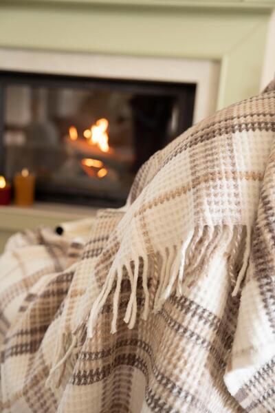 Menderes Home La Notte Double Blanket Cream Beige