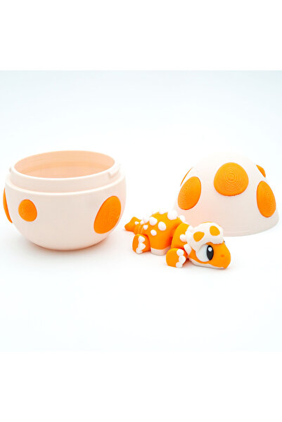 OEM Set Figurina Dinozaur + Ou de Dinozaur, Baby Ankylosaurus, Figurina Articulata, 3D, Portocaliu, 7 cm