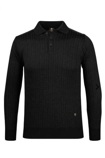 güncüoğlu Men's Knitwear Sweater with Steel Mesh Collar Without Pockets