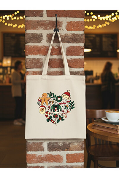 Cemira Christmas Design Cloth Bag with New Year's Heart – Gift & Daily Use