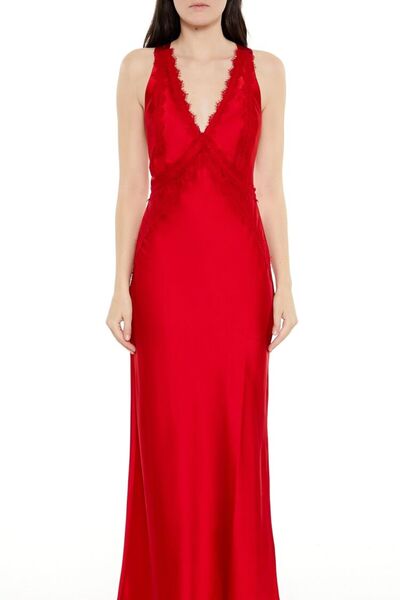 Forever 21 Dantel Kenar Detaylı Maxi Slip Elbise