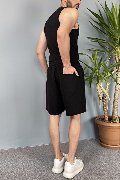 Alışveriş Sokağı Muslin Fabric Black Shorts